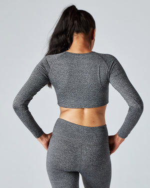 OC Eco Long Sleeve Grey Cropped Top