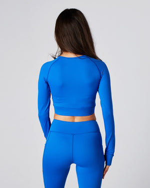 OC Eco Long Sleeve Blue Cropped Top